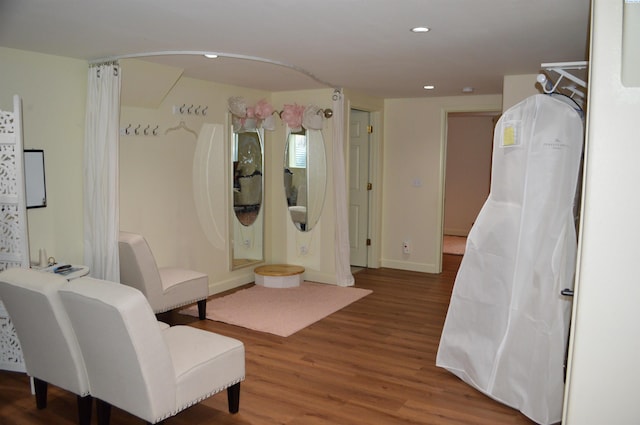 bathroom featuring hardwood / wood-style flooring