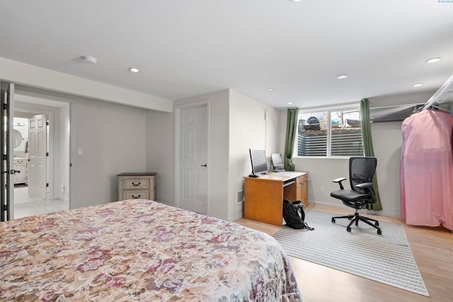 bedroom featuring light wood-type flooring