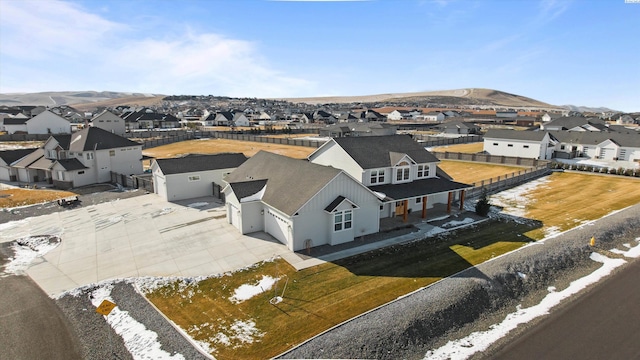 aerial view with a mountain view