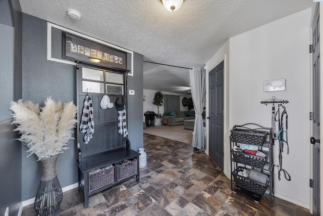 6115 Wildcat Ln, Pasco, WA 99301 - foyer entrance with baseboards, stone finish floor, and a textured ceiling