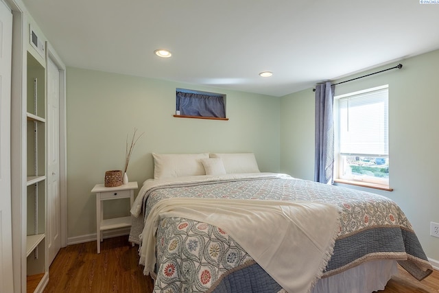 525 SE Water St, Pullman, WA 99163 - bedroom with baseboards, recessed lighting, and wood finished floors