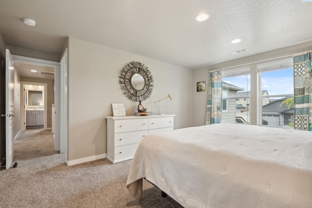 2855 S Dawes Pl, Kennewick, WA 99338 - bedroom featuring recessed lighting, baseboards, visible vents, and light carpet