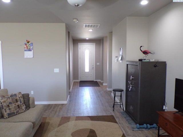 166214 W Johnson Rd, Prosser, WA 99350 - foyer with wood finished floors and recessed lighting