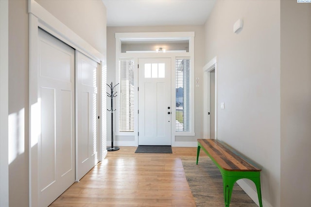 entrance foyer featuring light hardwood / wood-style floors