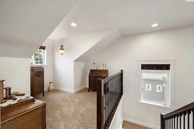 1010 Christopher Ln, Pasco, WA 99301 - bedroom featuring carpet, baseboards, recessed lighting, and lofted ceiling