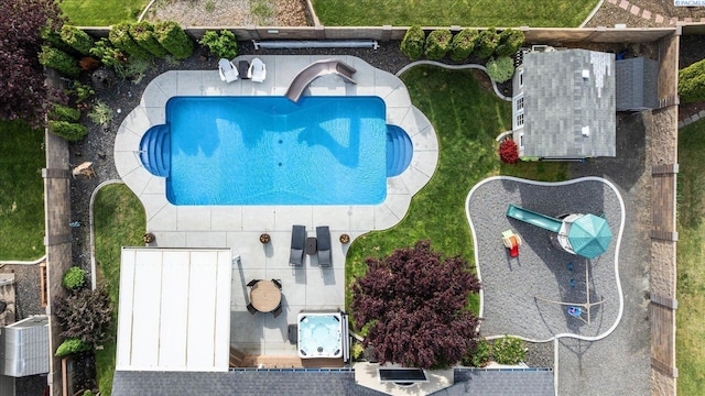 1010 Christopher Ln, Pasco, WA 99301 - drone / aerial view of a pool area