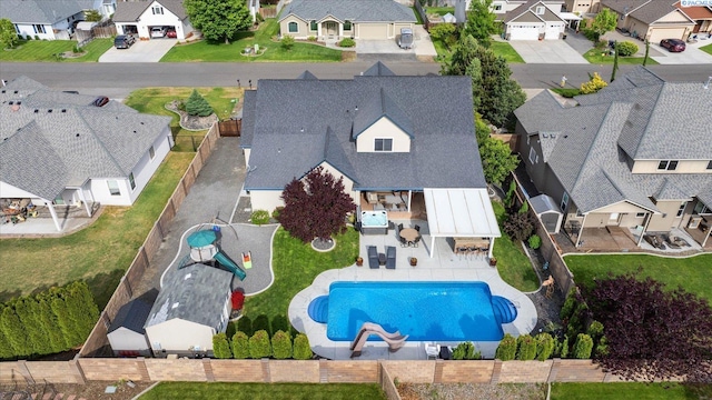 1010 Christopher Ln, Pasco, WA 99301 - aerial view of residential area featuring a pool
