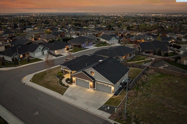5298 S Quincy Pl, Kennewick, WA 99337 - aerial view at dusk with a residential view