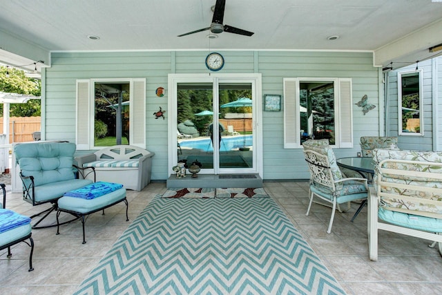 3114 Rd 103, Pasco, WA 99301 - view of patio featuring outdoor dining space, fence, and ceiling fan