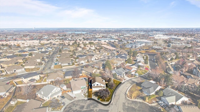 drone / aerial view with a residential view