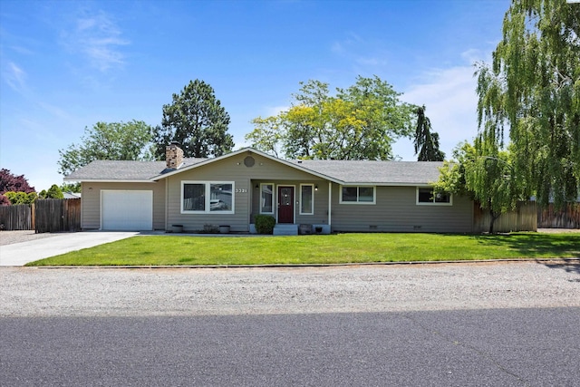 3321 W 24th Ave, Kennewick, WA 99337 - ranch-style house featuring a chimney, a garage, and concrete driveway
