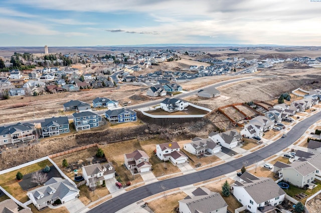 bird's eye view with a residential view