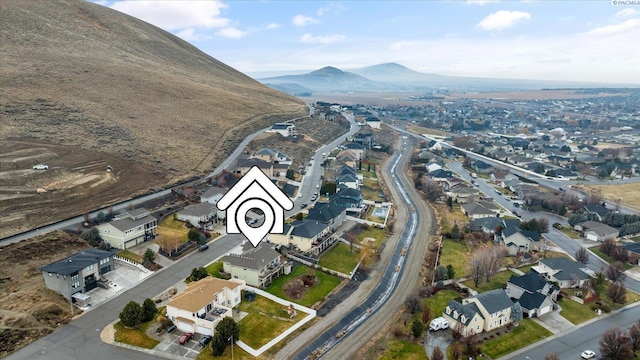 aerial view with a mountain view