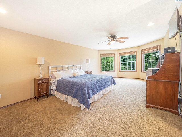 9203 Yakima Ct, Yakima, WA 98908 - bedroom featuring light colored carpet, multiple windows, baseboards, and recessed lighting