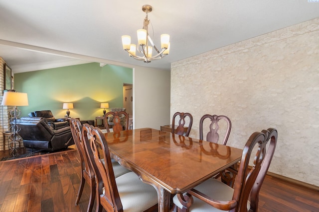 5500 W 26th Ave, Kennewick, WA 99338 - dining space featuring hardwood / wood-style flooring, a chandelier, and baseboards