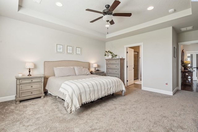 6624 Recurve Rd, Pasco, WA 99301 - bedroom with a raised ceiling, carpet, baseboards, and recessed lighting