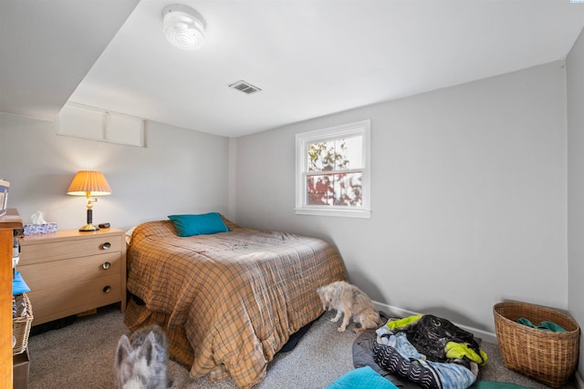 bedroom featuring carpet