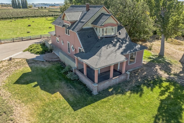 bird's eye view featuring a rural view