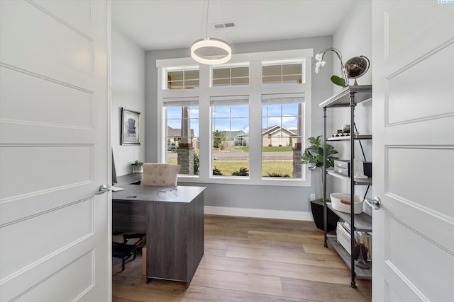 6514 Eagle Crest Dr, Pasco, WA 99301 - office space with plenty of natural light, visible vents, baseboards, and wood finished floors