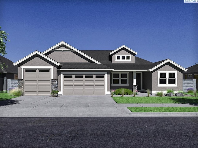 craftsman-style home with a garage