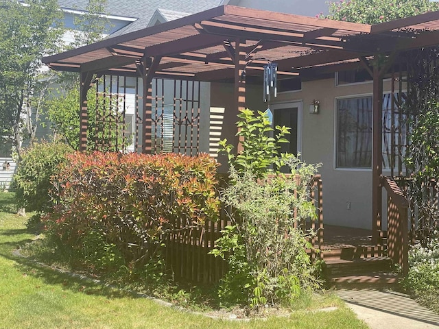 2665 Maidstone St, Richland, WA 99354 - property entrance featuring a pergola and stucco siding