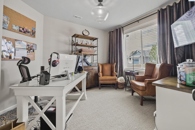 office with carpet floors