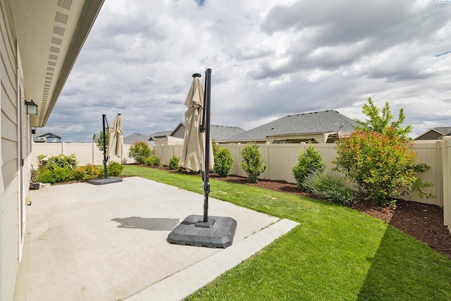 view of yard featuring a patio