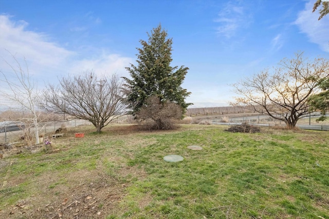 view of yard featuring a rural view