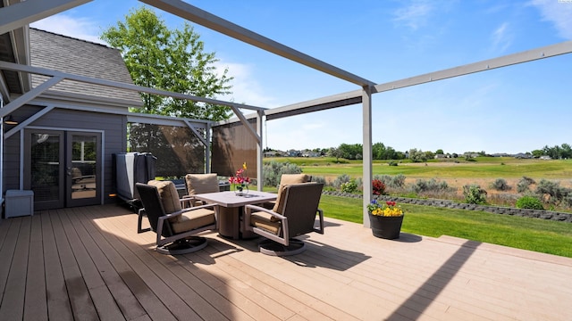 2876 Crosswater Loop, Richland, WA 99354 - wooden deck featuring outdoor dining space and a yard