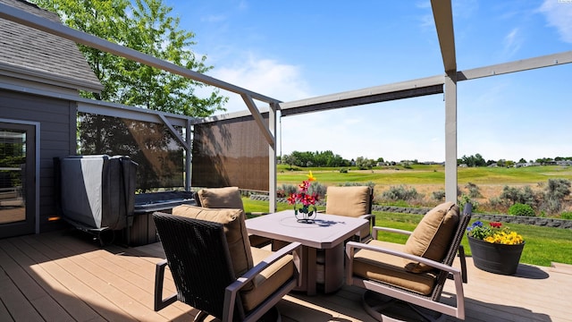 2876 Crosswater Loop, Richland, WA 99354 - deck with outdoor dining area and view of golf course