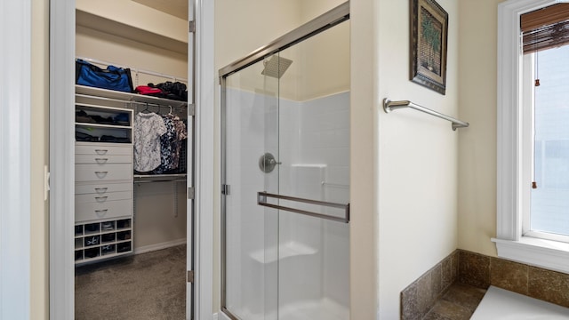 2876 Crosswater Loop, Richland, WA 99354 - full bathroom with a shower stall, a spacious closet, and a bath