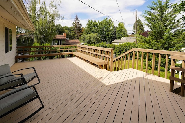 610 Dilke St, Pullman, WA 99163 - wooden terrace with view of wooded area