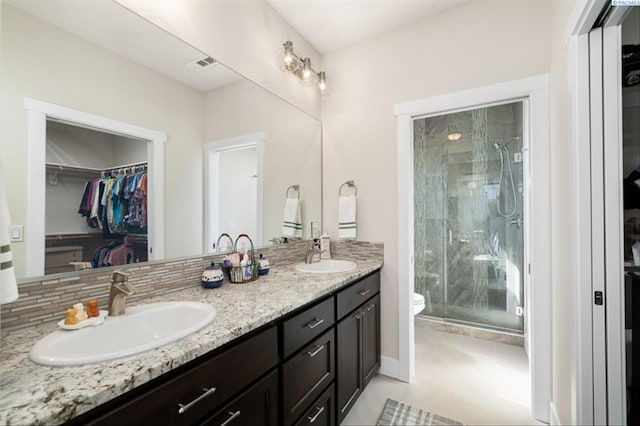 3763 S Sherman St, Kennewick, WA 99338 - full bath with a spacious closet, double vanity, and a shower stall