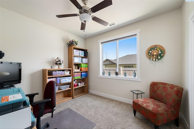 3763 S Sherman St, Kennewick, WA 99338 - home office with carpet flooring and a ceiling fan