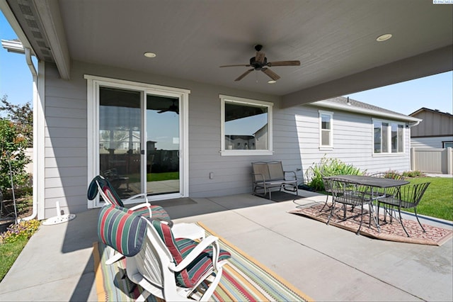 3763 S Sherman St, Kennewick, WA 99338 - view of patio / terrace with a ceiling fan and outdoor dining area