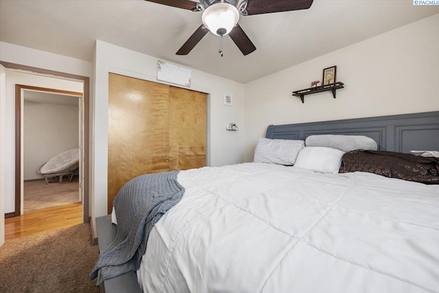 bedroom featuring ceiling fan