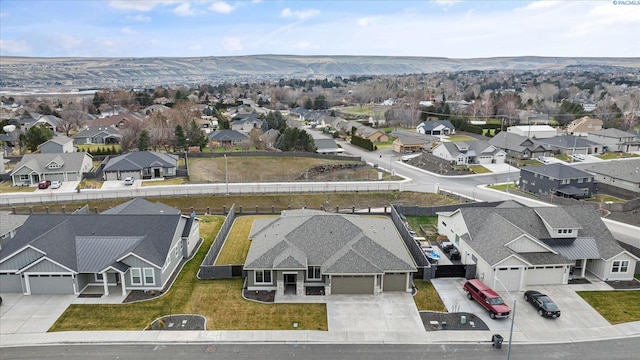 bird's eye view with a mountain view