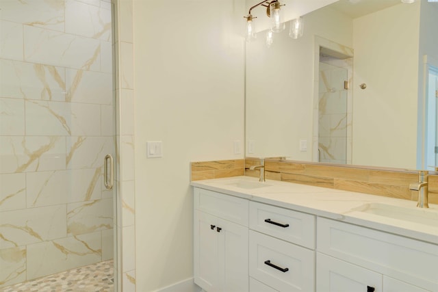 4003 Rd 96, Pasco, WA 99301 - bathroom with a marble finish shower and double vanity