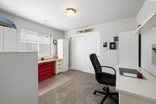 carpeted office featuring visible vents