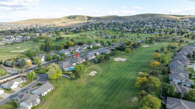 bird's eye view featuring a residential view and a mountain view