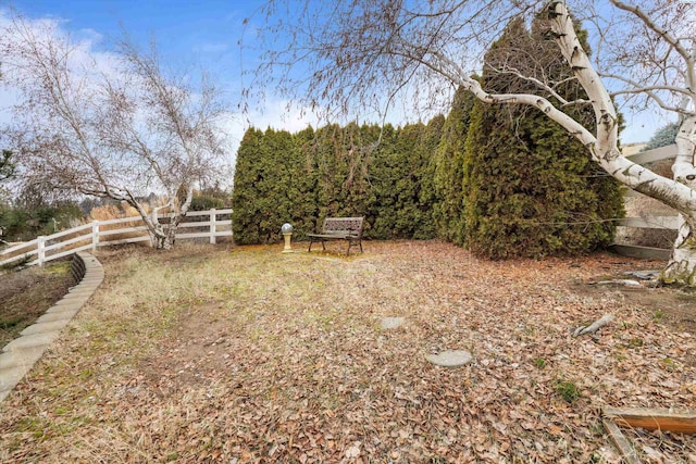 view of yard featuring fence