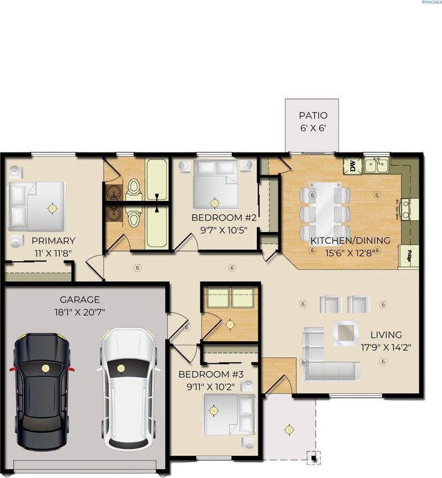 2925 S Osborne St, Kennewick, WA 99338 - home floor plan