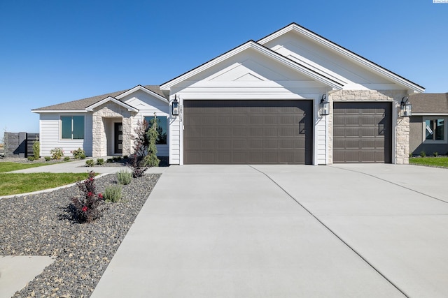 single story home featuring a garage