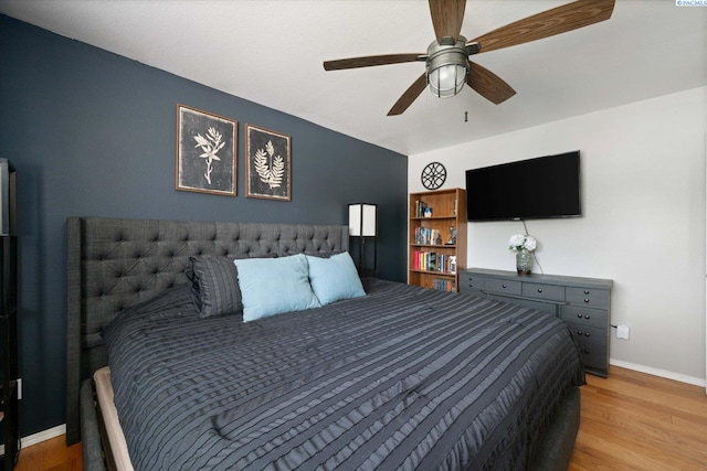 2330 Hummingbird Ln, West Richland, WA 99353 - bedroom featuring light wood finished floors and ceiling fan