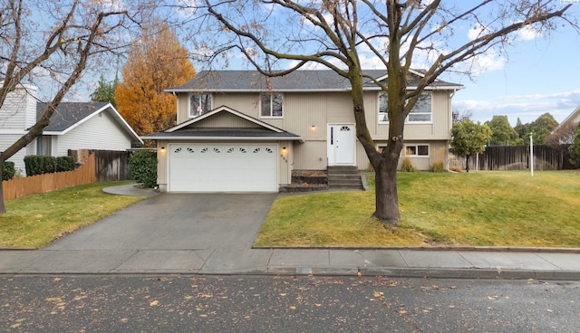 bi-level home with a front yard