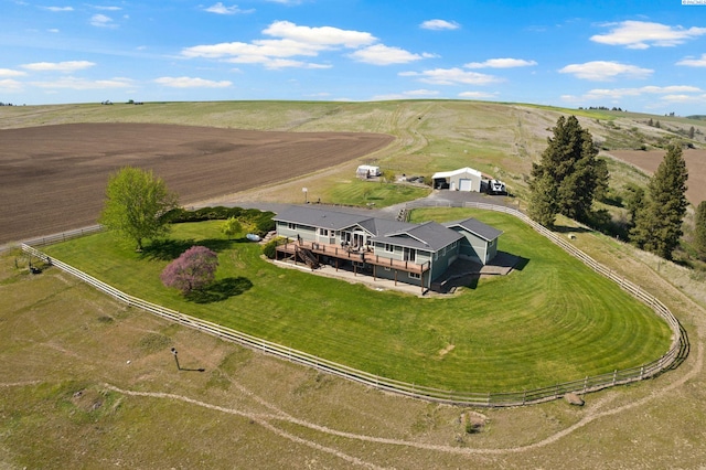 drone / aerial view with a rural view