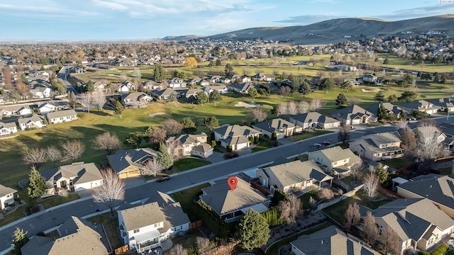 aerial view with a residential view and a mountain view