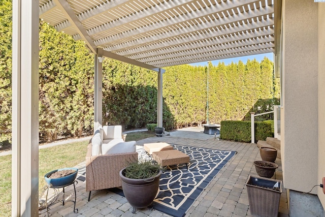 view of patio / terrace with a pergola