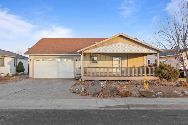 ranch-style home featuring a garage