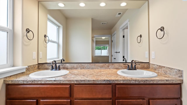 3245 S Palouse St, Kennewick, WA 99337 - full bathroom featuring double vanity and recessed lighting